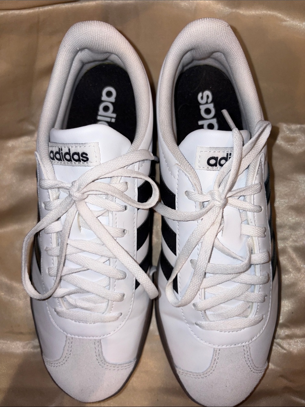 Adidas VL Court 3.0 White Black Gum Sole Sneakers NWOT - Picture 6 of 7